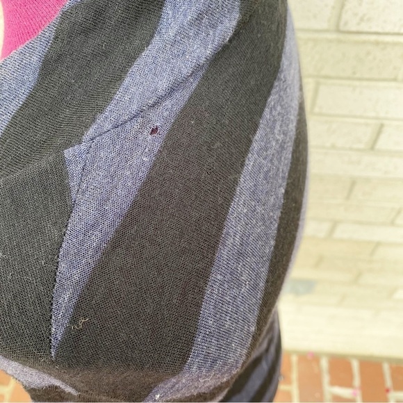 A.L.C. Sweater Cardigan Size XS 100% Wool Two Tone Blue Striped - Picture 11 of 16